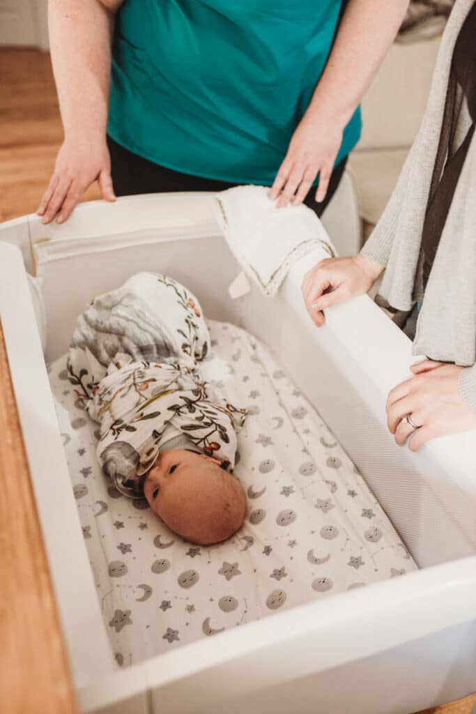 baby receiving postnatal care